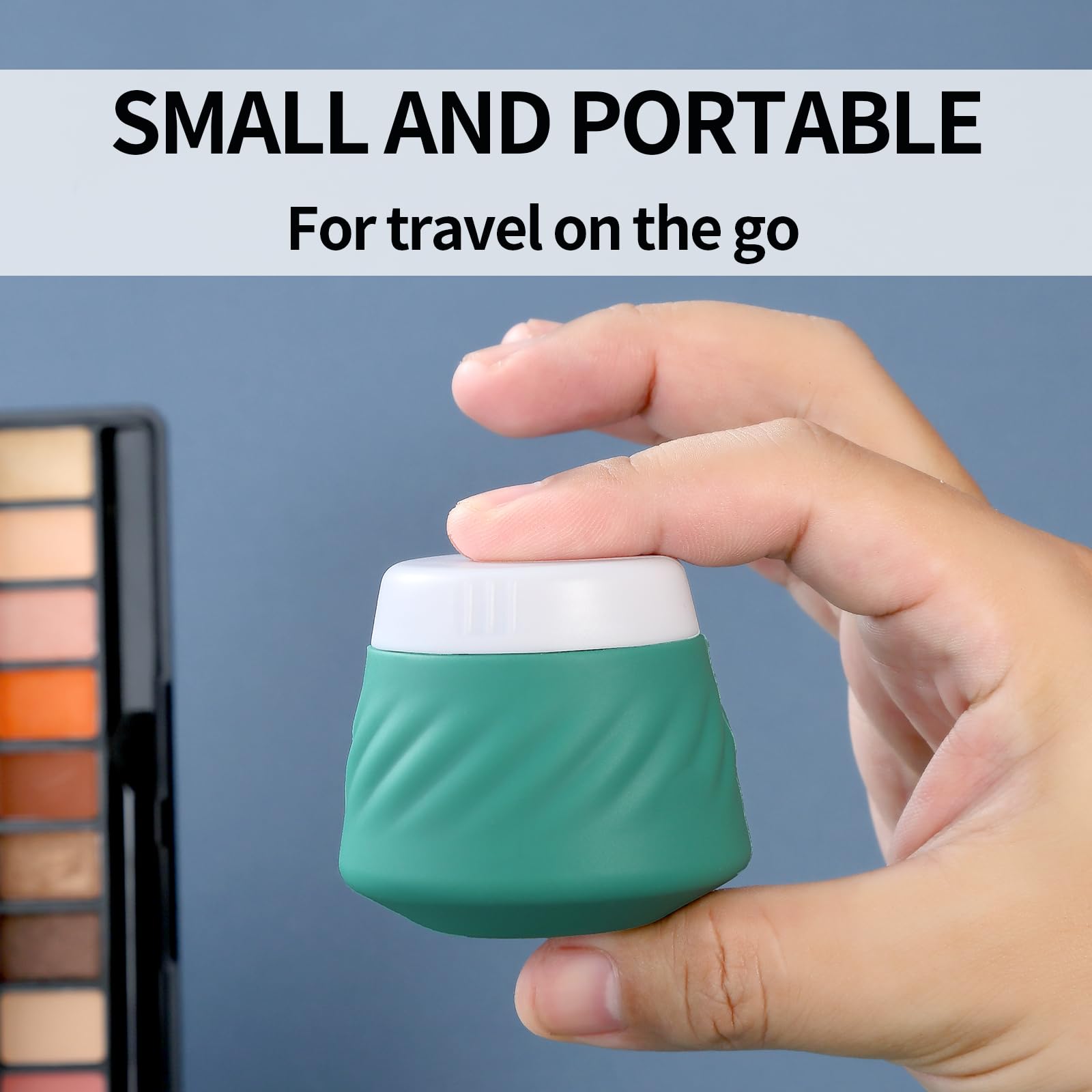 Gemice Travel Containers For Toiletries, Silicone Cream Jars Tsa Approved Travel Size Containers With Clear Bag, Leak-Proof Trav